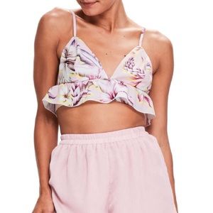Missguided tropical print crop camisole size 6